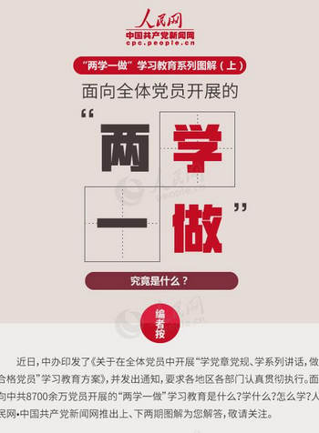 　　近日，中辦印發了《關于在全體黨員中開展“學黨章黨規、學系列講話，做合格黨員”學習教育方案》。面向中共8700餘萬黨員開展的“兩學一做”學習教育是什麼？學什麼？怎麼學？